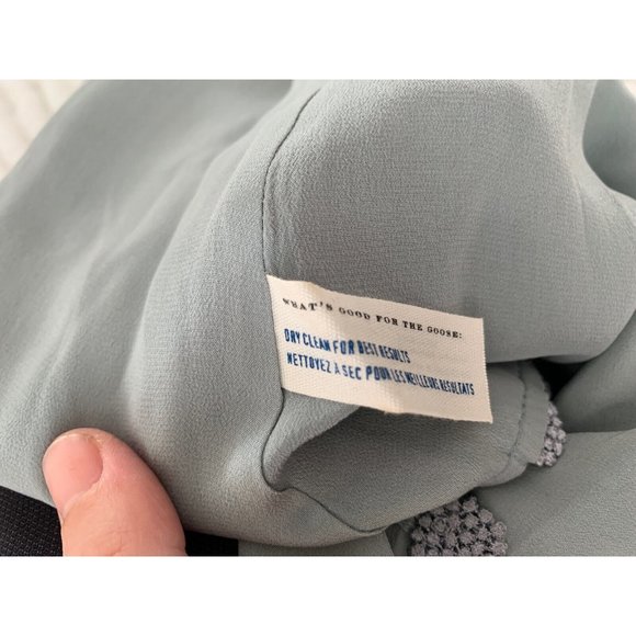 Anthropologie Leifsdottir Silk Skirt Navy Blue Light Blue Aqua Stitching Sz XS - Picture 13 of 14